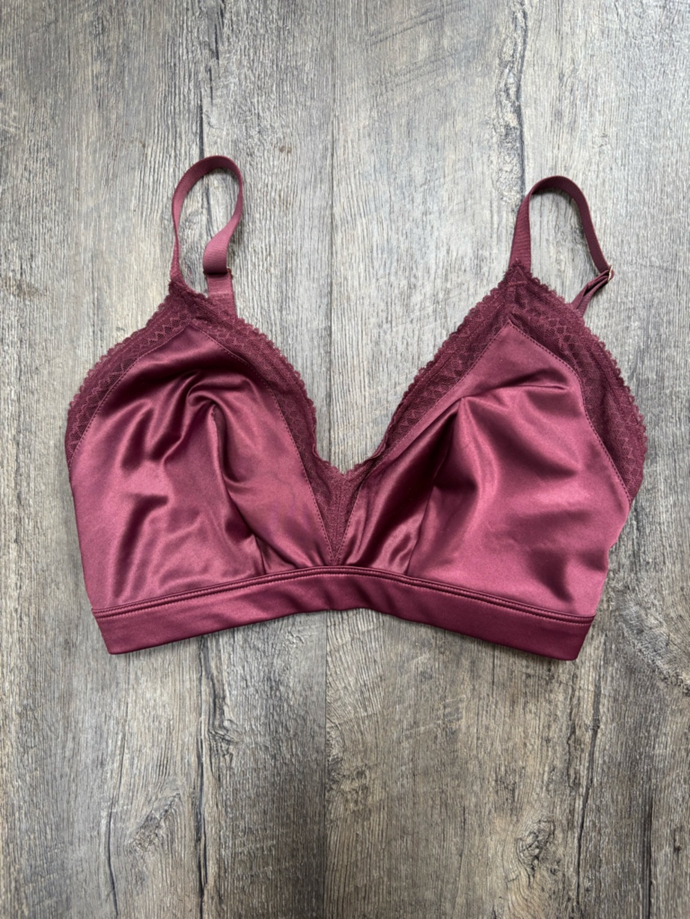 Burgundy Satin Bralette